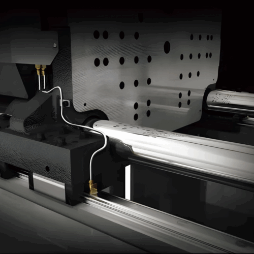 Render interior close up maquina de inyección toyo